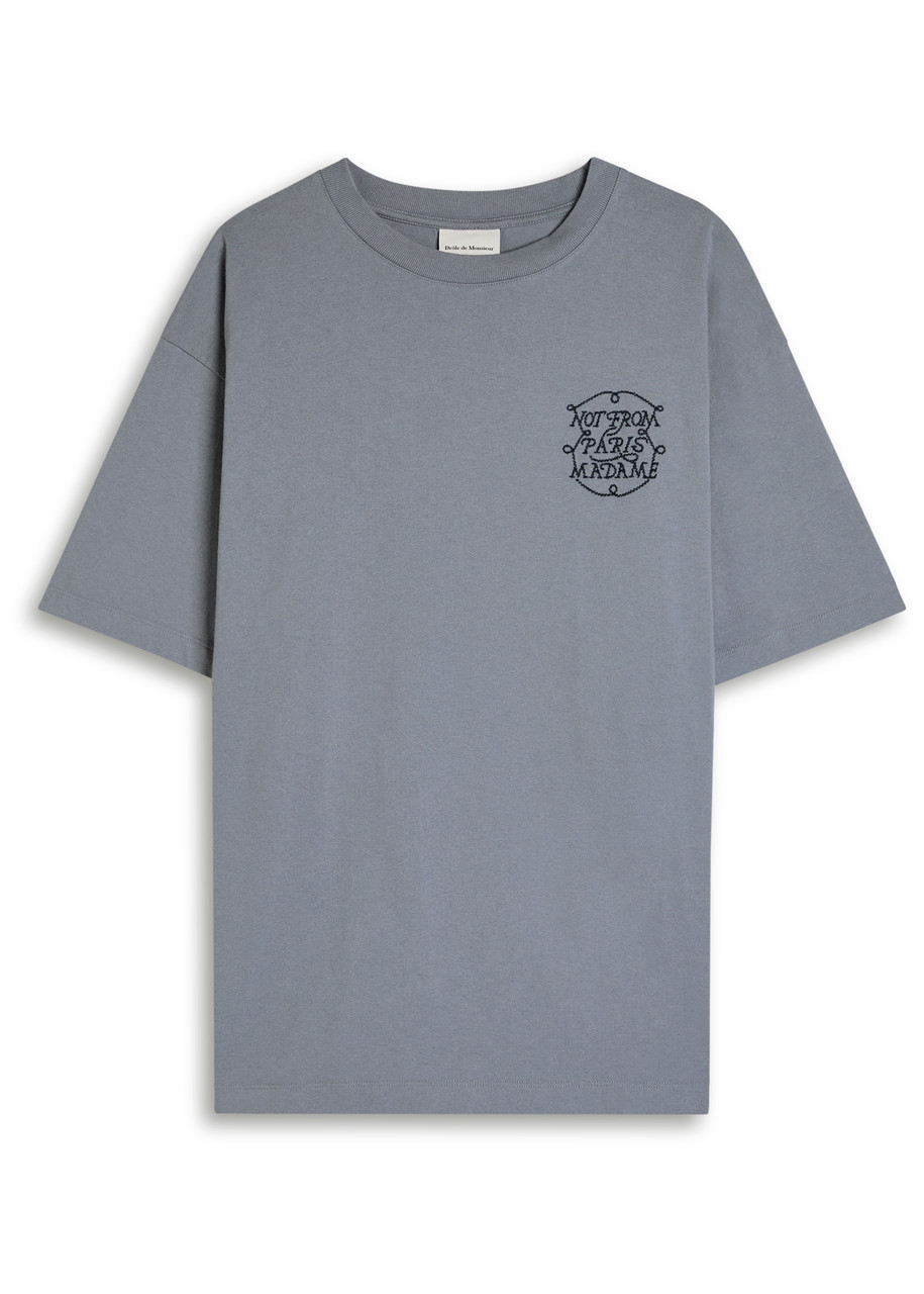 Drôle De Monsieur Drole De Monsieur Le Tshirt Slogan Tresses In Gray