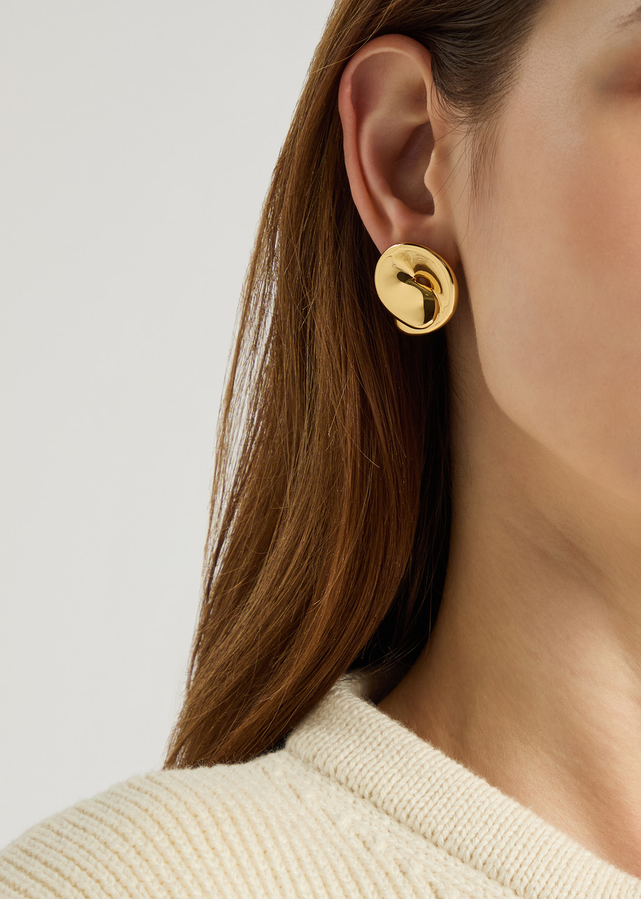 Jenny Bird Rio Button 14kt Gold-plated Stud Earrings In Gold