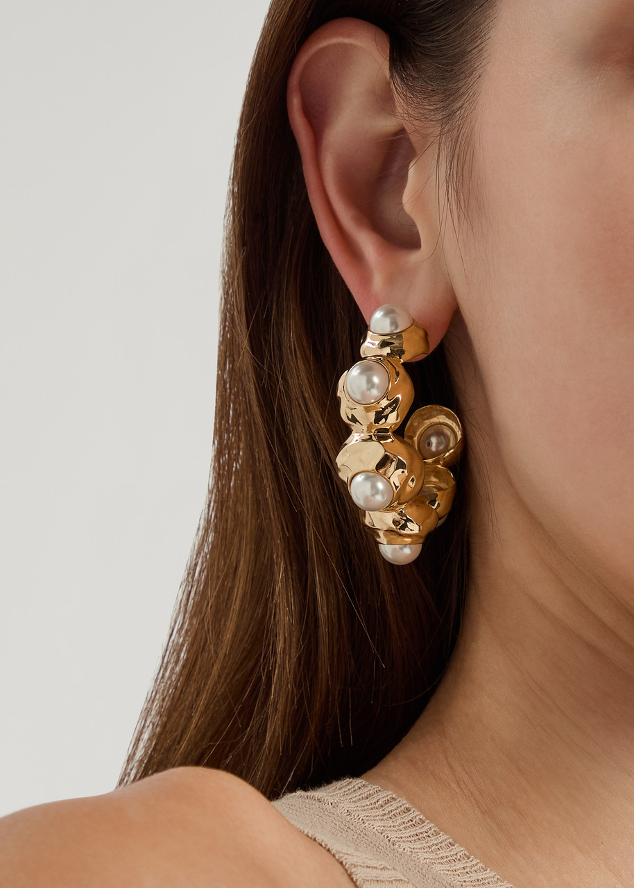 Joanna Laura Constantine Statement 18kt Gold-plated Hoop Earrings In Gold