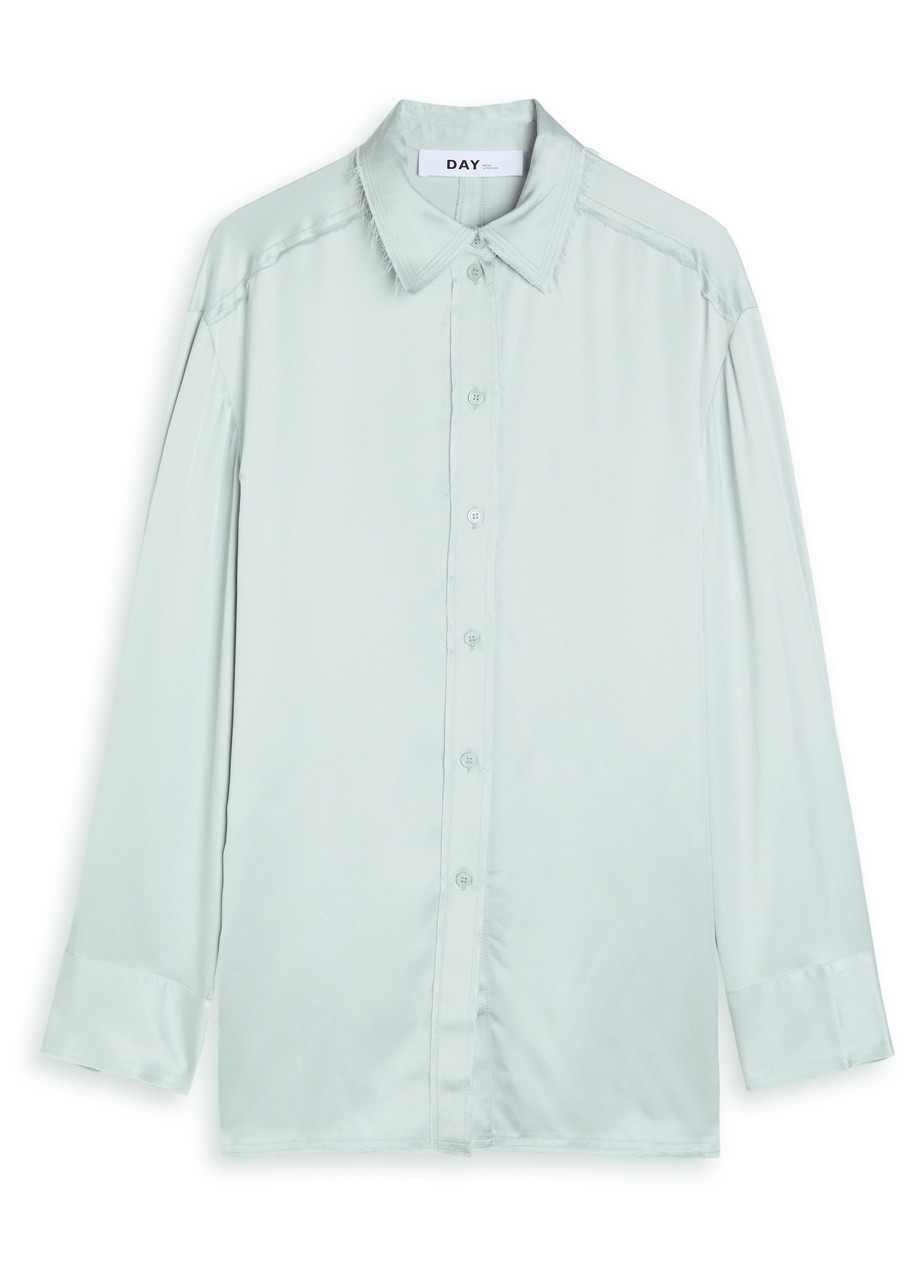 Day Birger Et Mikkelsen Strong Open-back Satin Shirt In Blue