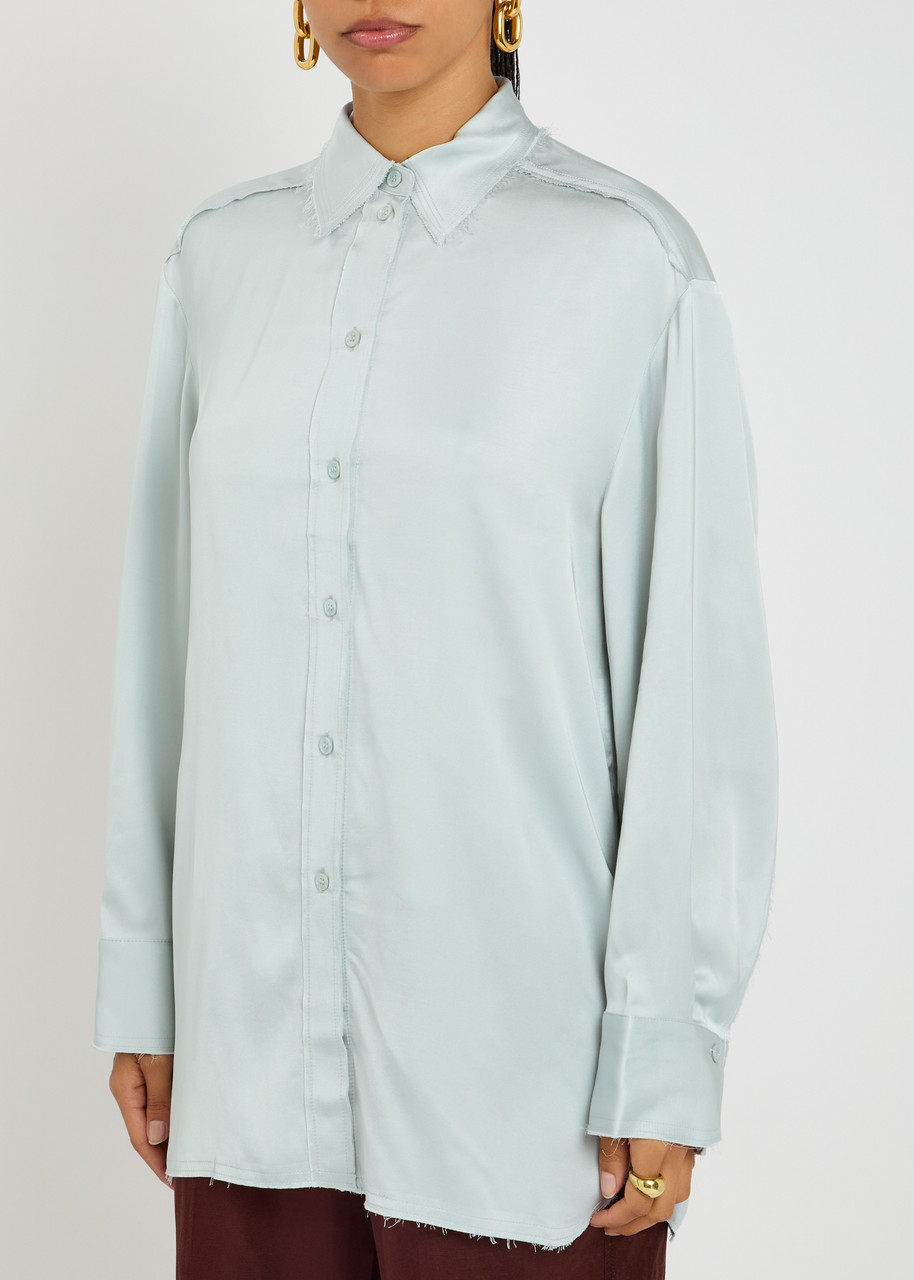 Day Birger Et Mikkelsen Strong Open-back Satin Shirt In Blue