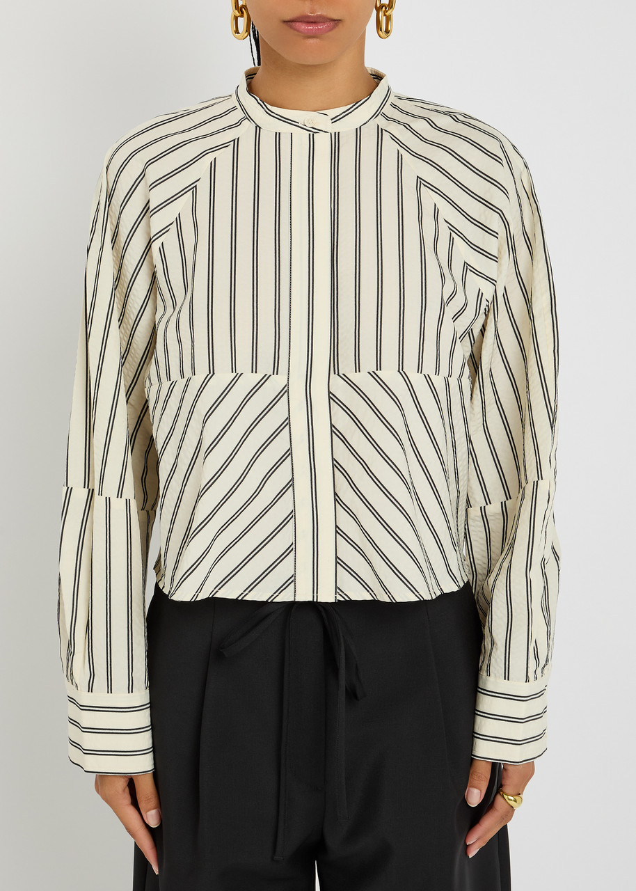 Day Birger Et Mikkelsen Springer Striped Seersucker Shirt In Neutral