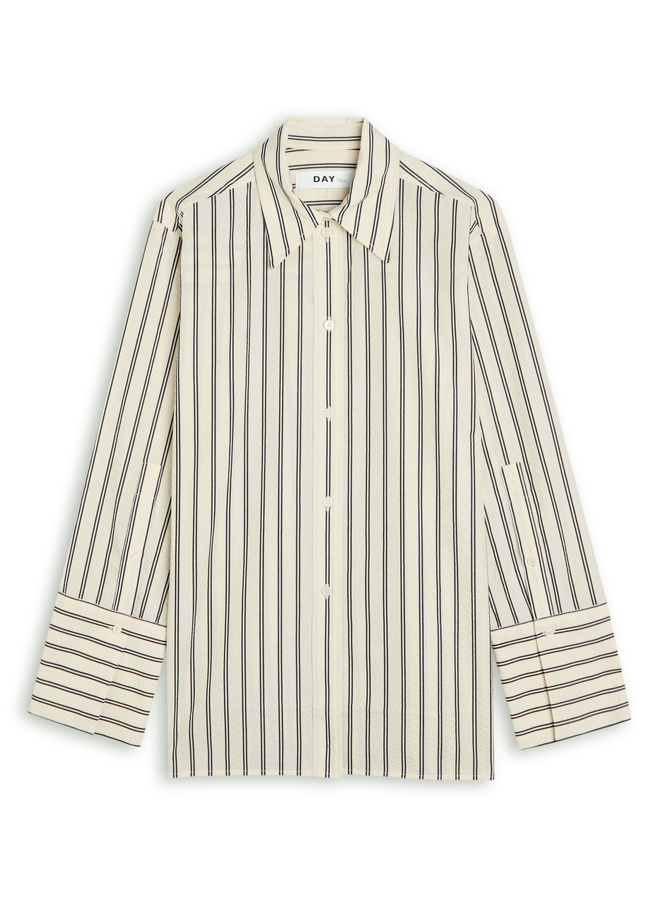 Day Birger Et Mikkelsen Mylo Delicate Stripes Seersucker Shirt In Nude