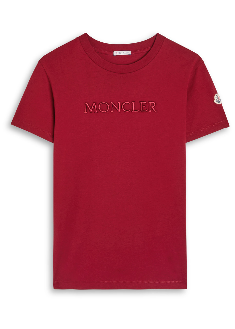 Moncler Short-sleeve Logo Tee In Red
