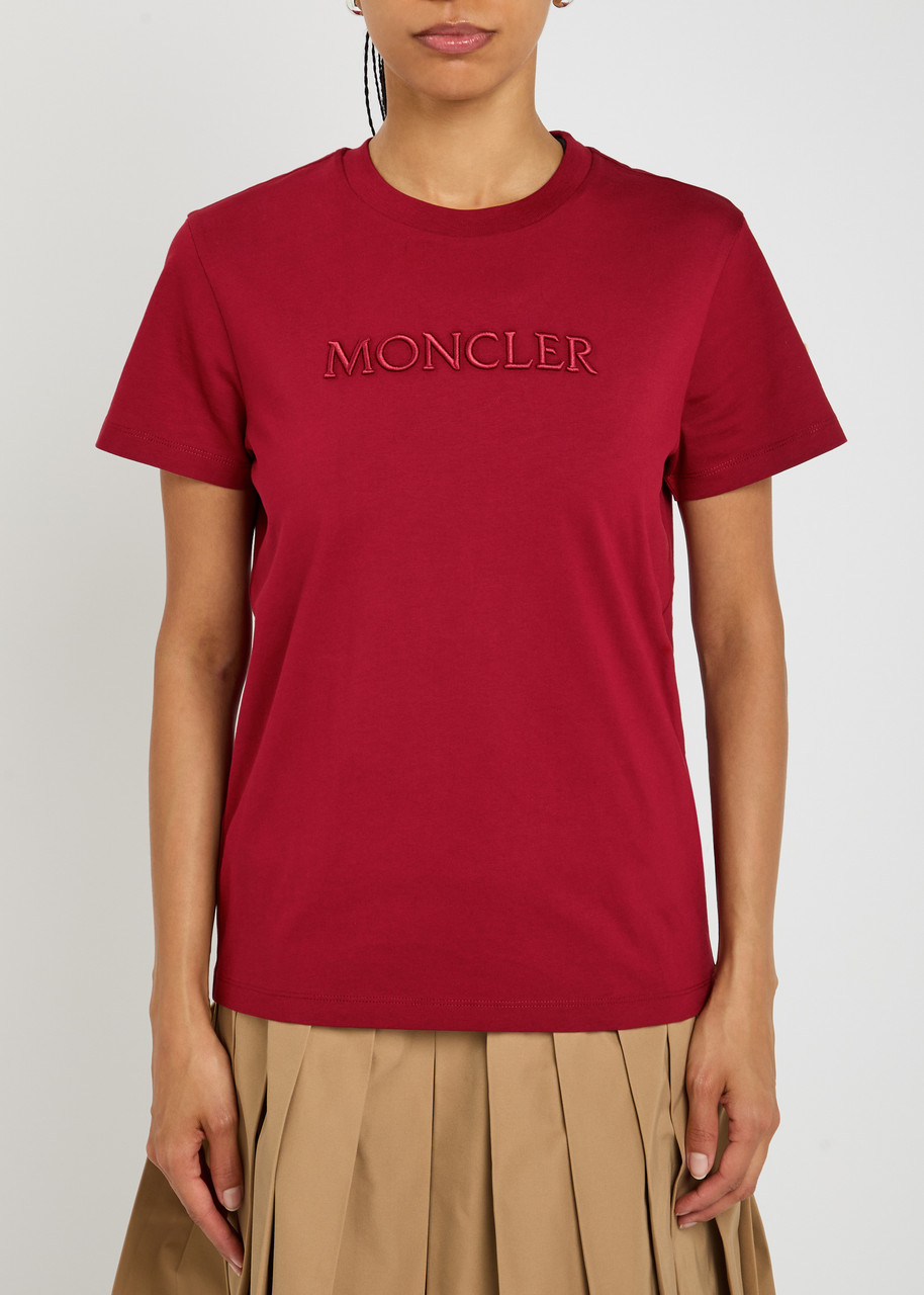 Moncler Short-sleeve Logo Tee In Red