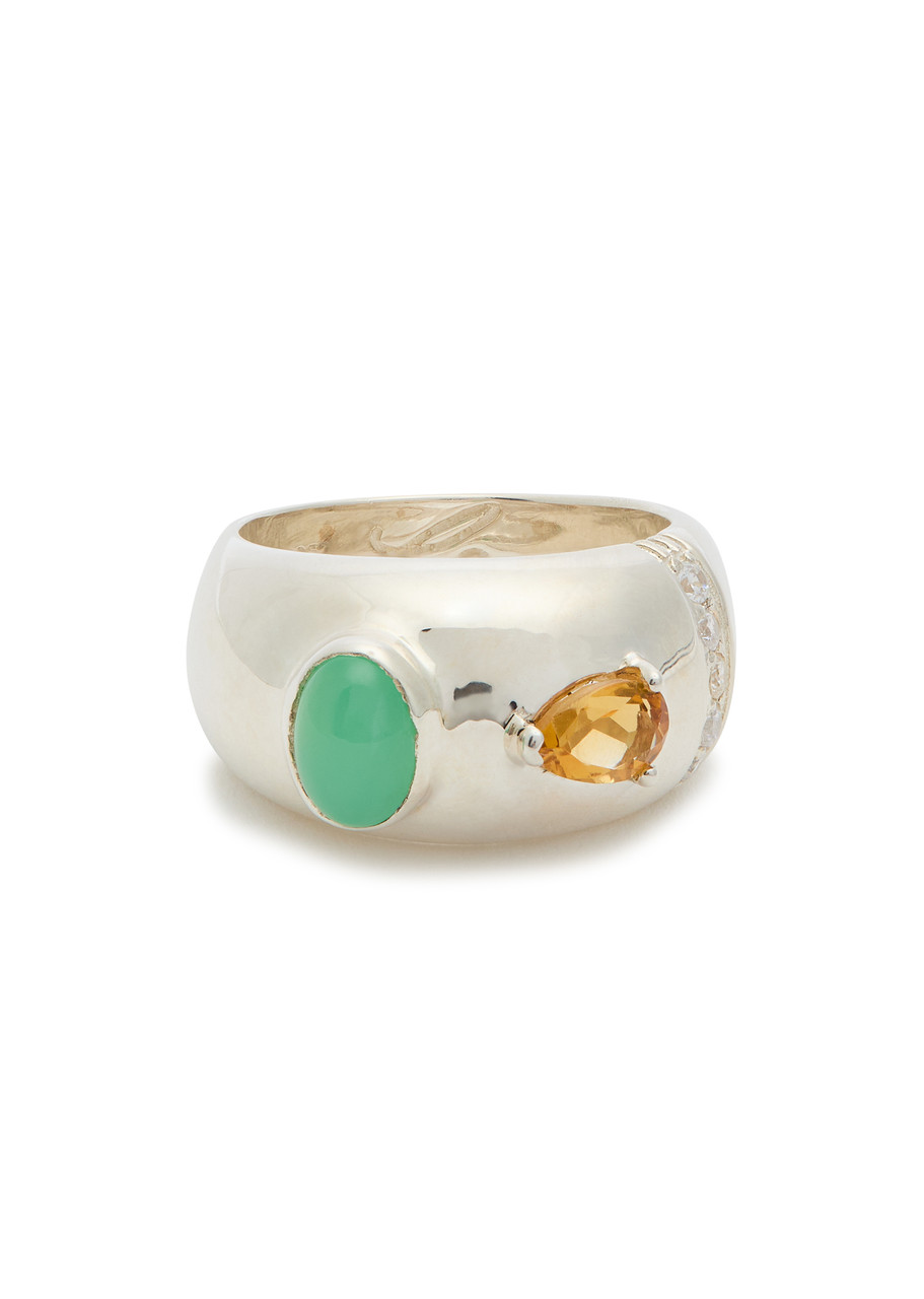 Legier Bubble Bezel Sterling Silver Ring In Gold