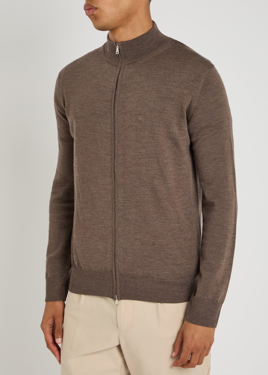  Aurélien Wool Cardigan - Taupe - M 