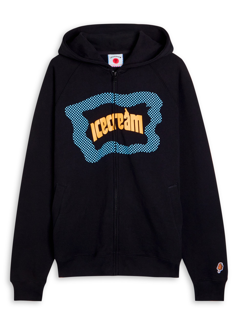 Ice Cream Block Logo Hooded Cotton Sweatshirt – Black – XL Ice Cream Block Logo Hooded Cotton Sweatshirt – Black – XL
