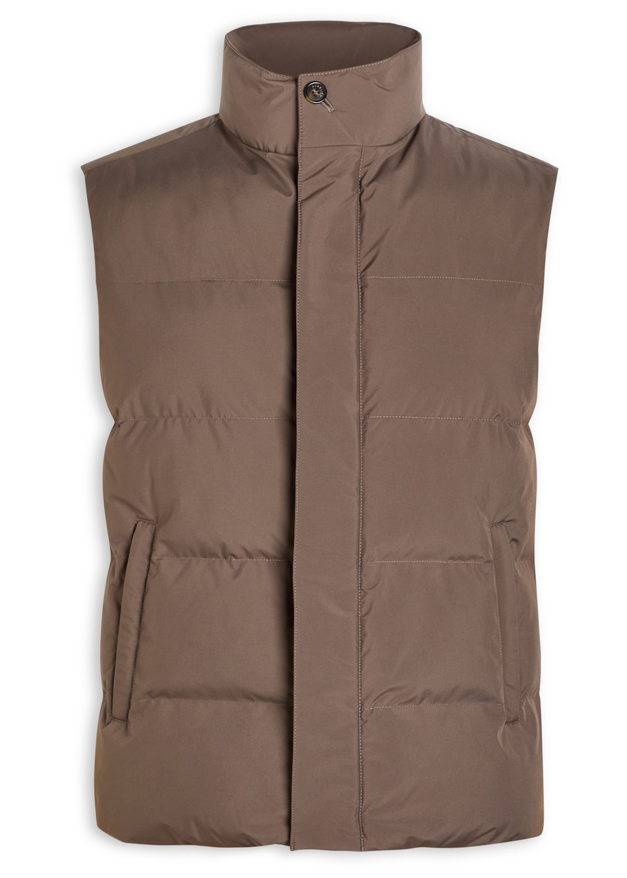Aurélien Quilted Shell Gilet - Taupe - Xxl