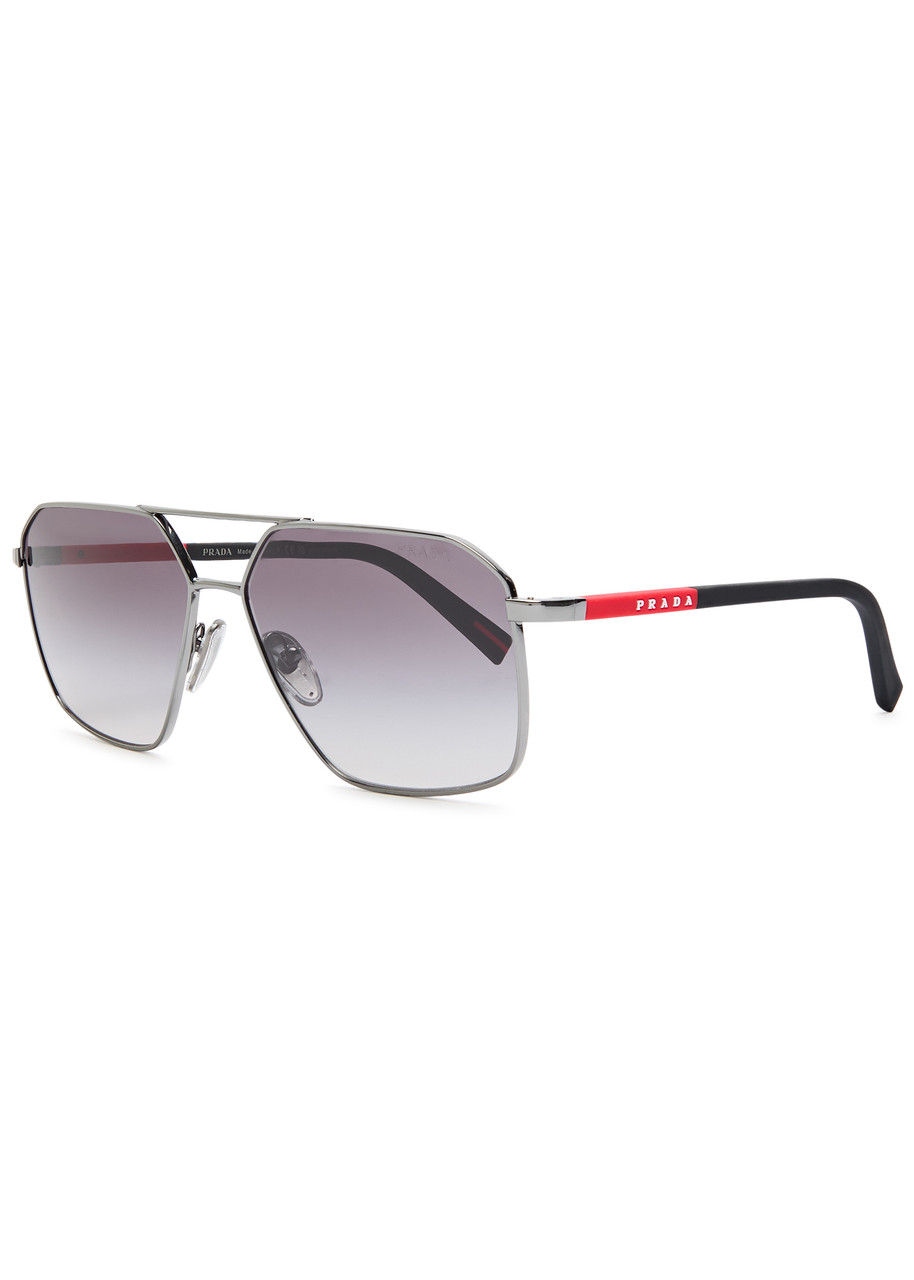 Prada Linea Rossa Aviator-style Sunglasses - Silver - One Size