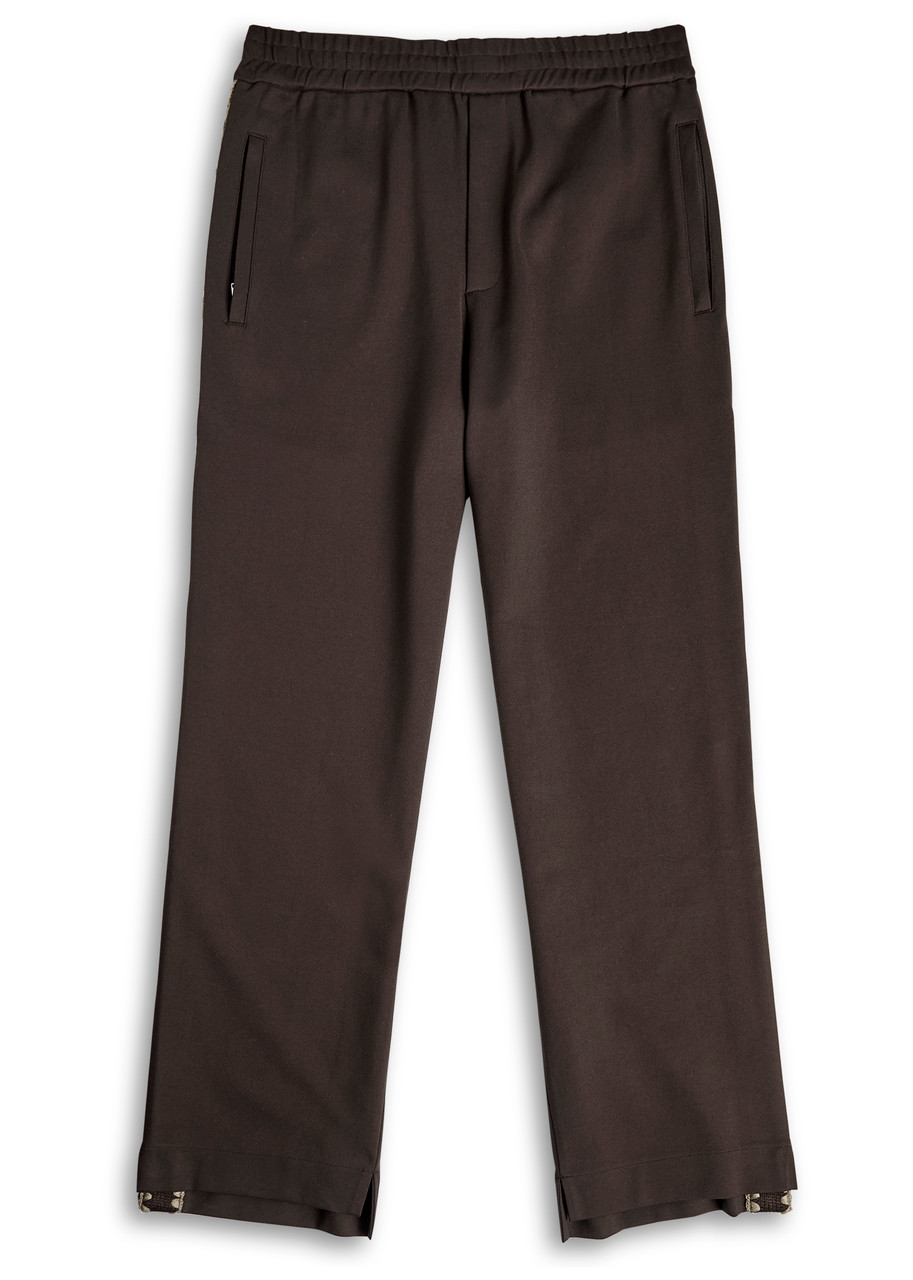 Axel Arigato Carter Knit-trimmed Jersey Sweatpants - Dark Brown - S