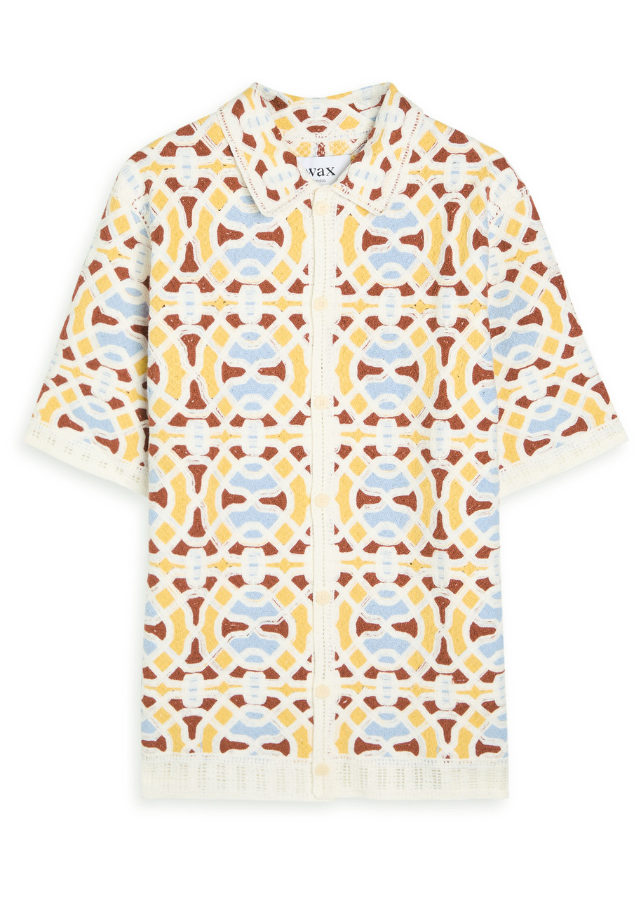 Wax London Dorset Patterned Crochet Cotton-blend Shirt - Ecru - S