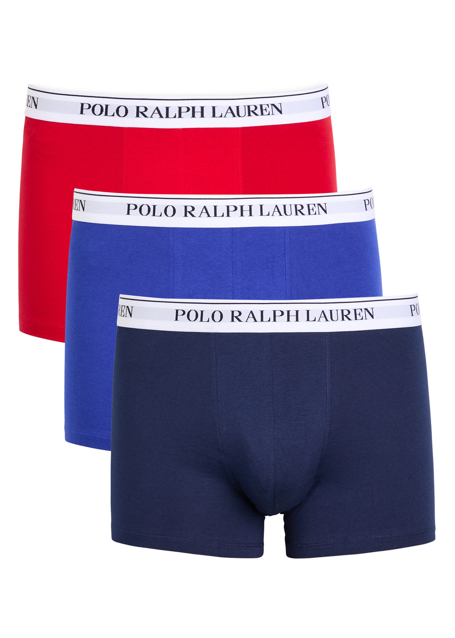 Polo Ralph Lauren Logo-jacquard Stretch-cotton Trunks - set of Three - Multicoloured - L