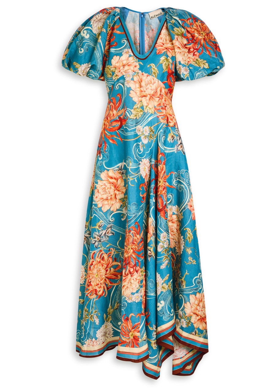 Alemais Fletcher Floral-printed Flax Maxi Dress - Multicoloured - 12 (UK12 / M)