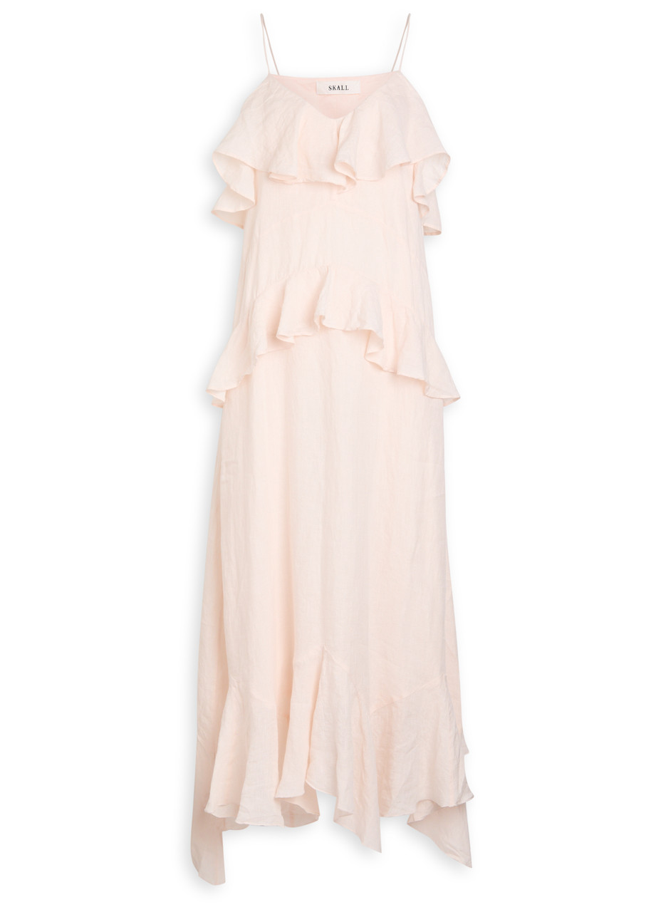 Skall Studio Benedicte Ruffled Linen Maxi Dress - Light Pink