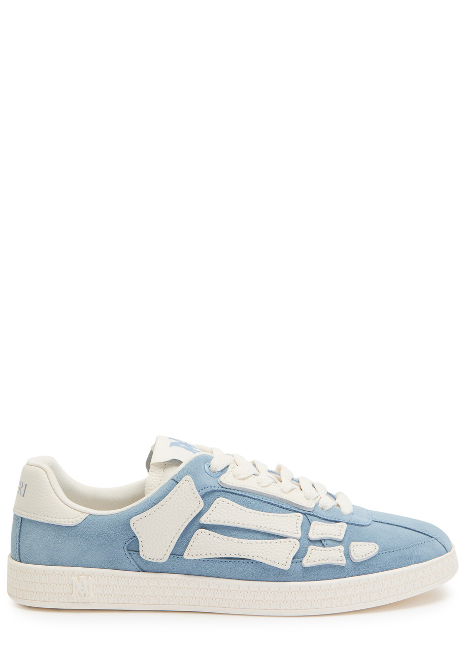 Amiri Pacific Bones AppliquĆ©d Suede Sneakers – Blue – 42 (IT42 / UK8) Amiri Pacific Bones AppliquĆ©d Suede Sneakers – Blue – 42 (IT42 / UK8)