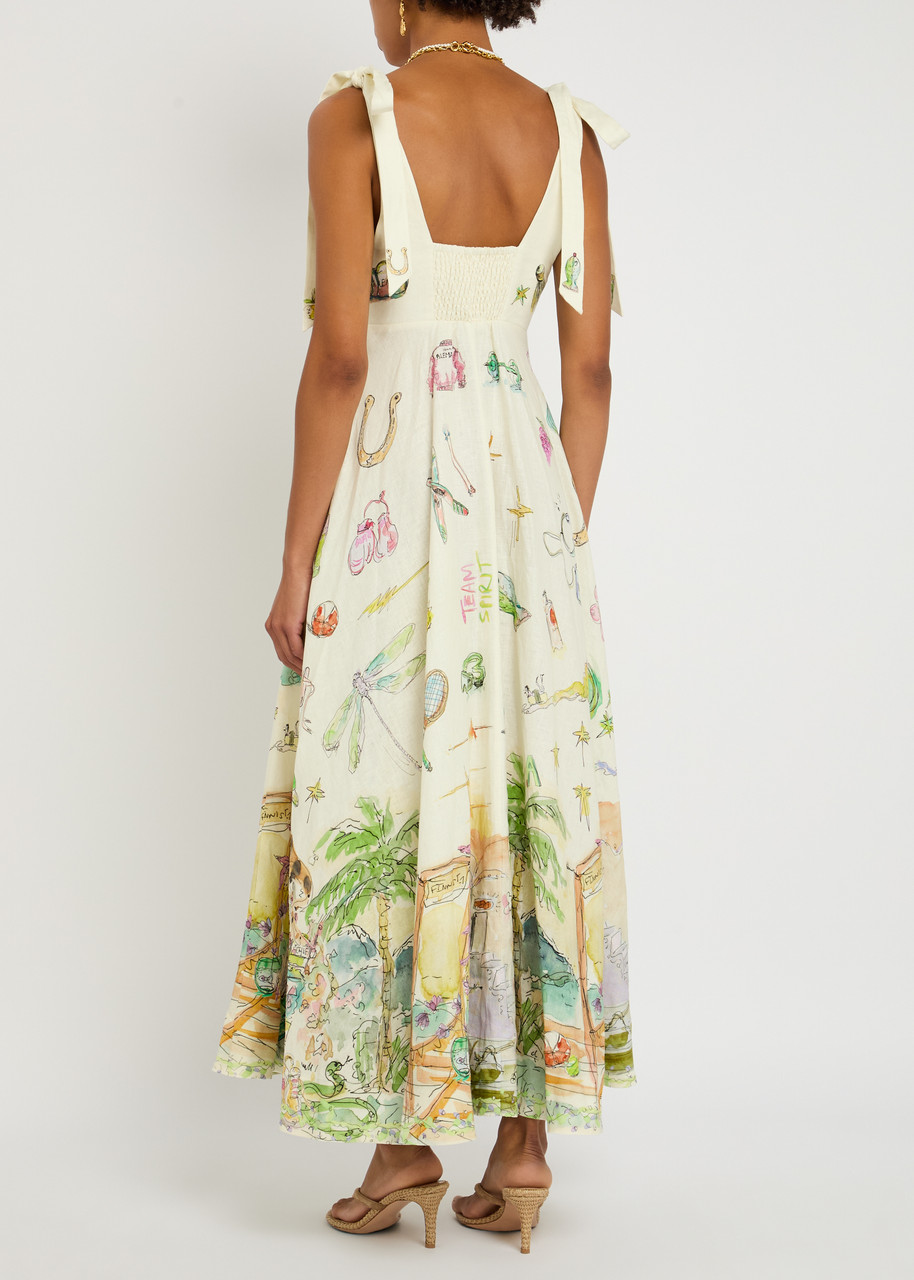  Alemais Anouk Printed Linen Maxi Dress - Multicoloured - 12 (uk12 / M) 