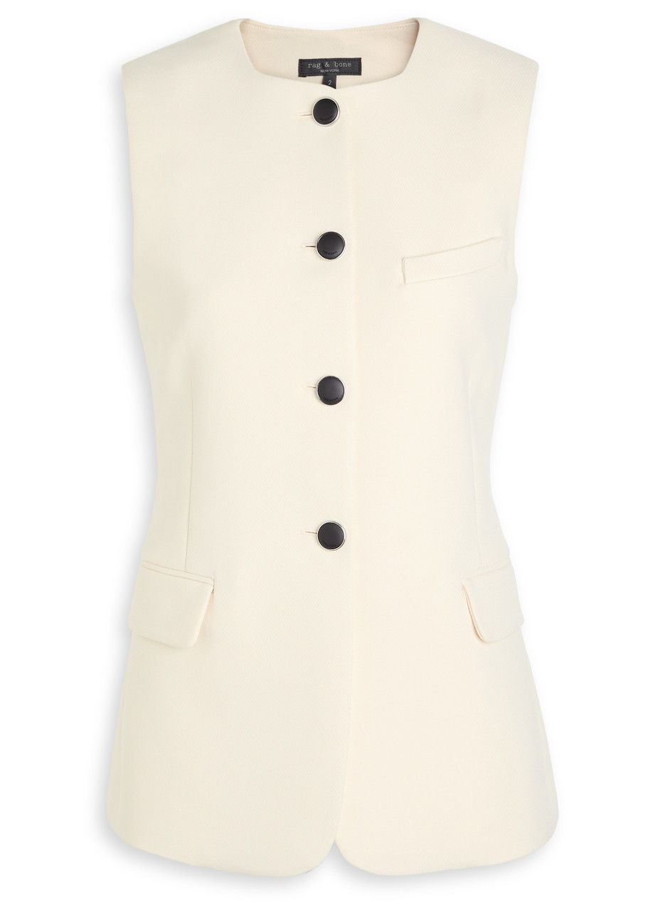 Rag & Bone Bartlet Woven-twill top - Ivory