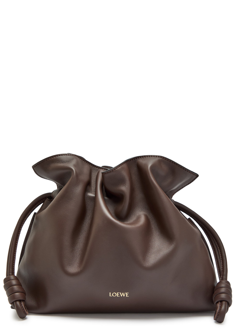 Loewe Flamenco Leather Clutch - Chocolate - One Size