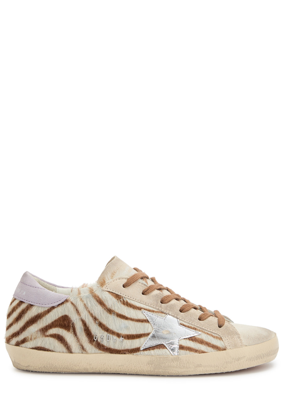 Golden Goose Super-star Zebra-print Calf-hair Sneakers - Brown - 40 (IT40 / UK7)