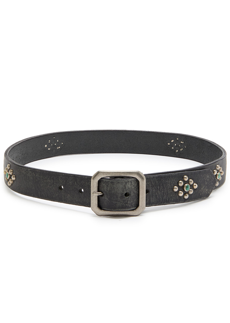 Cherry Los Angeles Studded Leather Belt - Black - 34 (W34 / L)