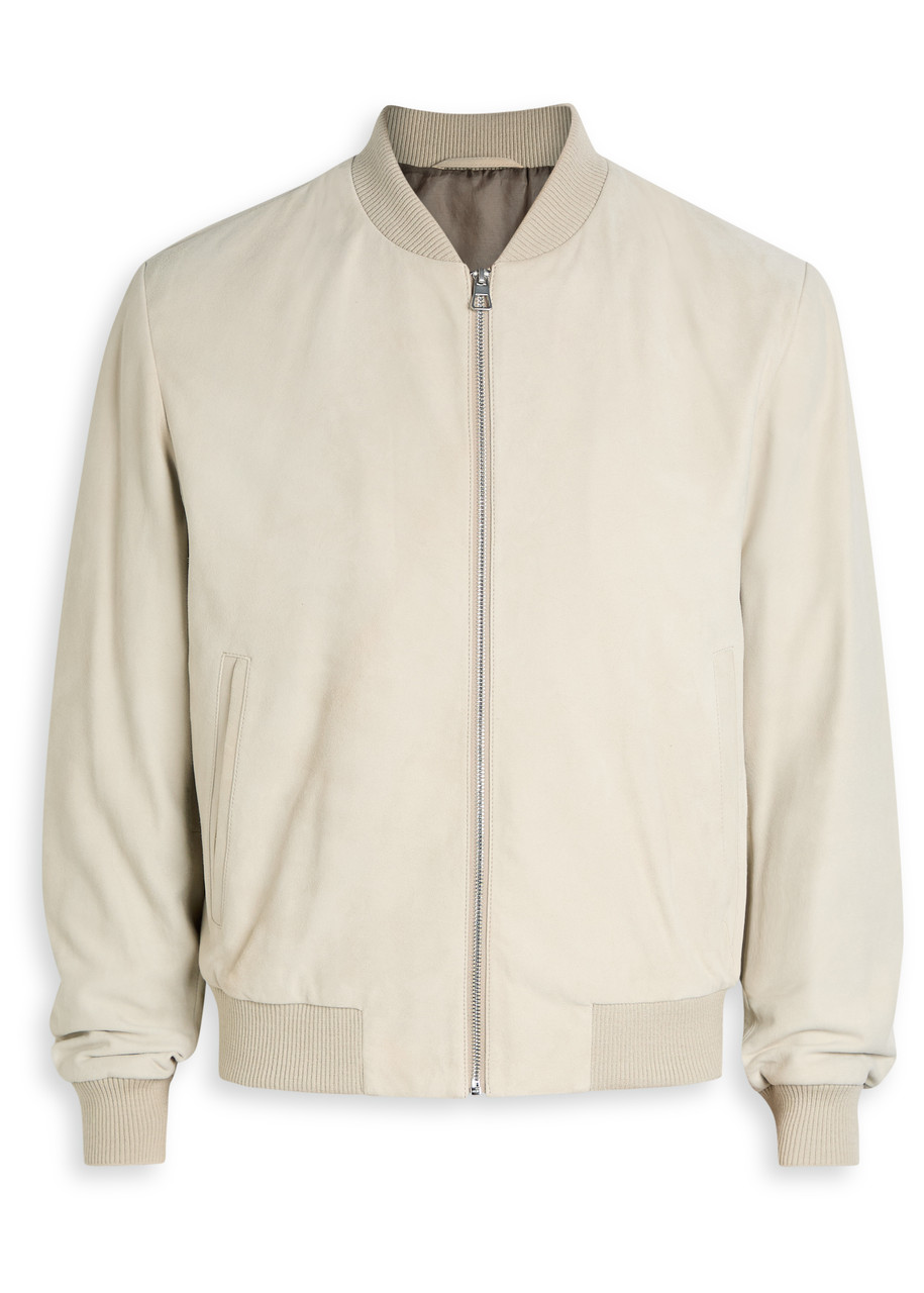 Boss X David Beckham Milo Suede Bomber Jacket - Beige - 46 (UK36 / S)