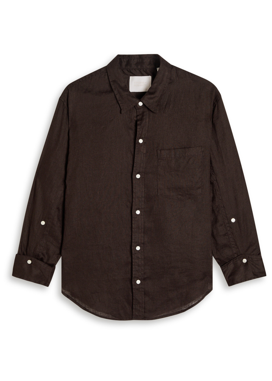 Citizens OF Humanity Kayla Shrunken Linen Shirt - Brown
