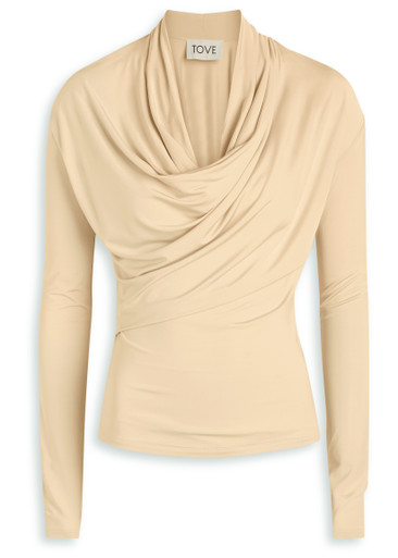 TOVE: Fina draped stretch-jersey top