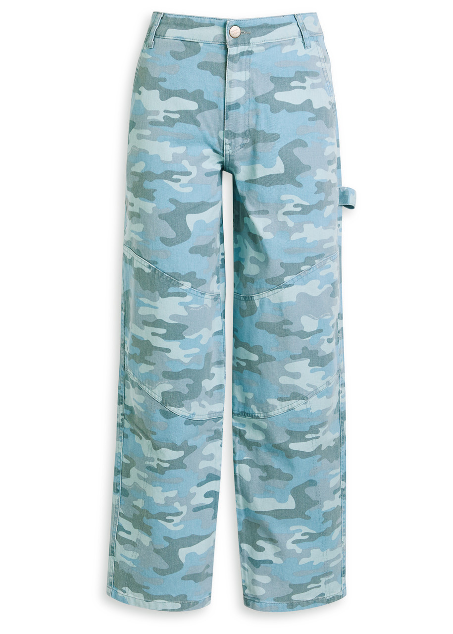 Damson Madder Drew Camouflage Straight-leg Jeans - Blue - 16 (UK16 / XL)