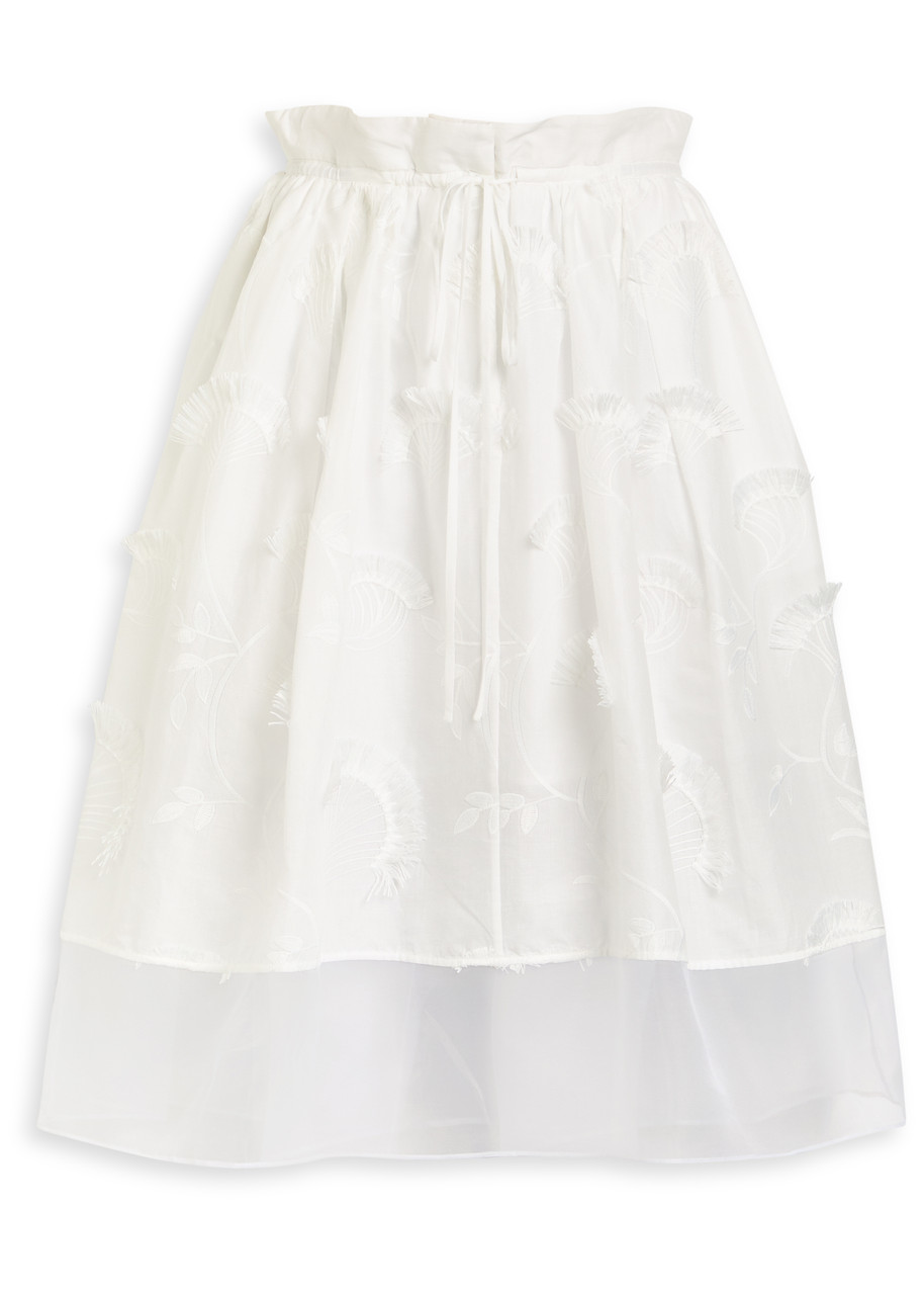3.1 Phillip Lim Embroidered Tulle And Cotton Midi Skirt