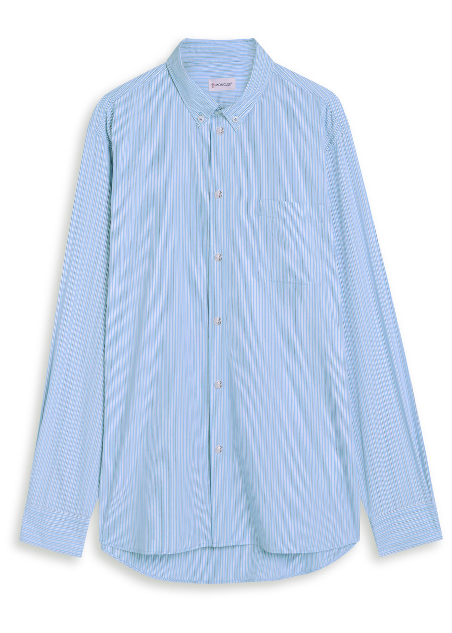 Moncler Cotton Shirt In Blue