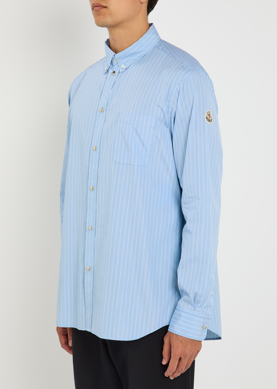 Moncler Cotton Shirt In Blue