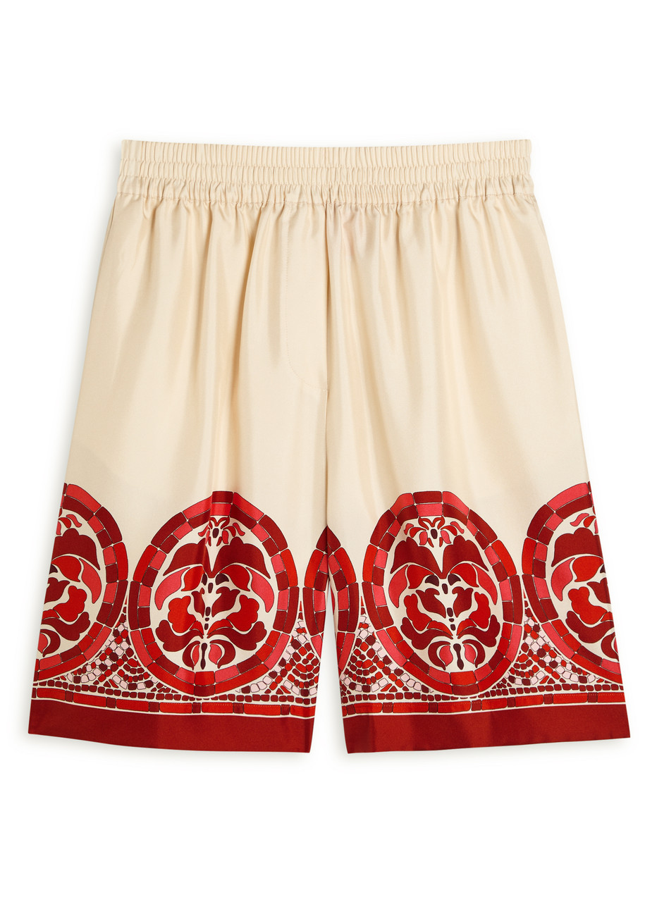 La Doublej La Double J Palazzo Printed Silk-twill Shorts