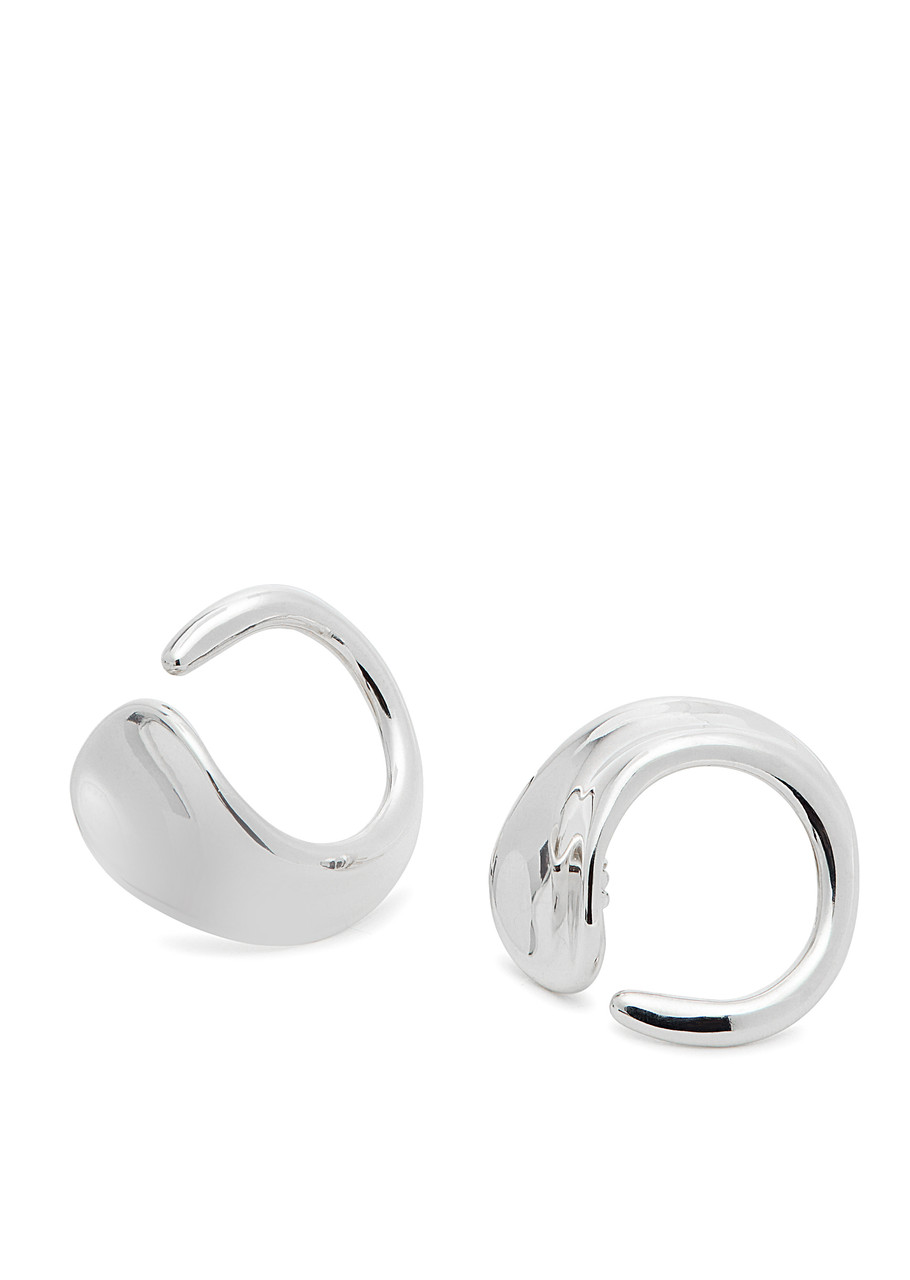  Agmes Marta Sculpted Hoop Earrings - Silver - One Size 