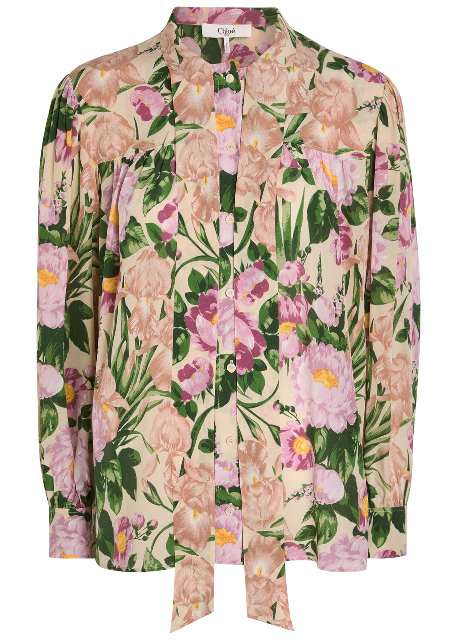 Chloe Floral-print Silk Blouse - Multi Floral - 40 (UK12 / M)