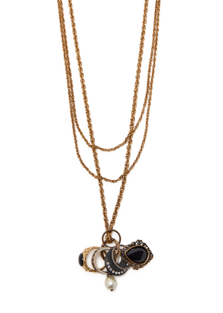 Chloe The Chloé Antique Pearls Embellished Necklace - Gold - One Size