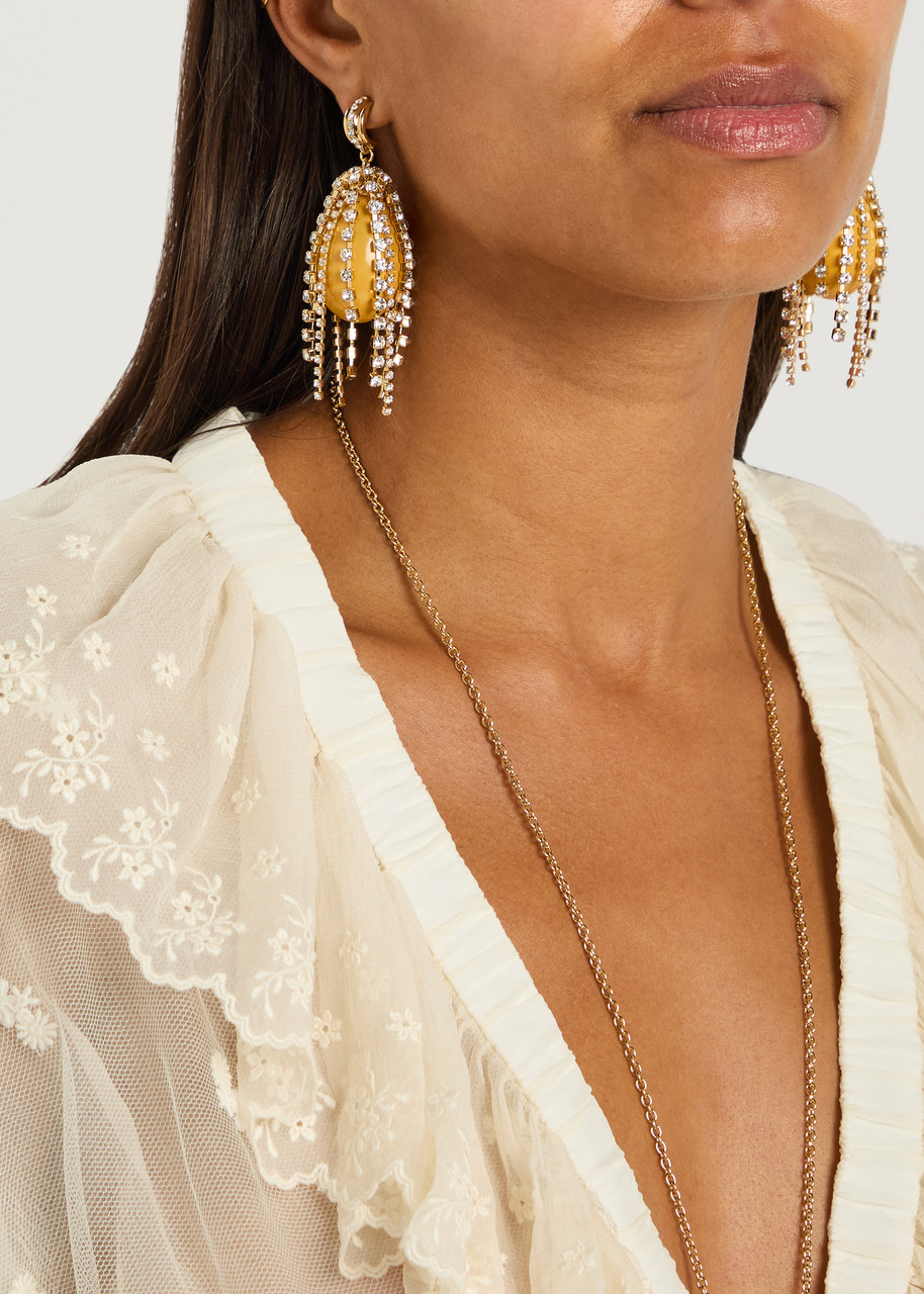  Chloe The Chloé Glow Embellished Drop Earrings - Yellow - One Size 