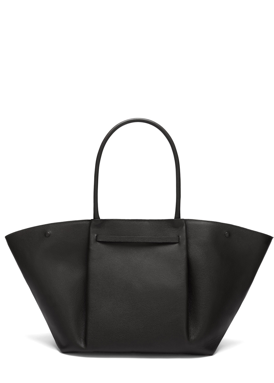 Demellier New York Midi Grained Leather Tote In Black