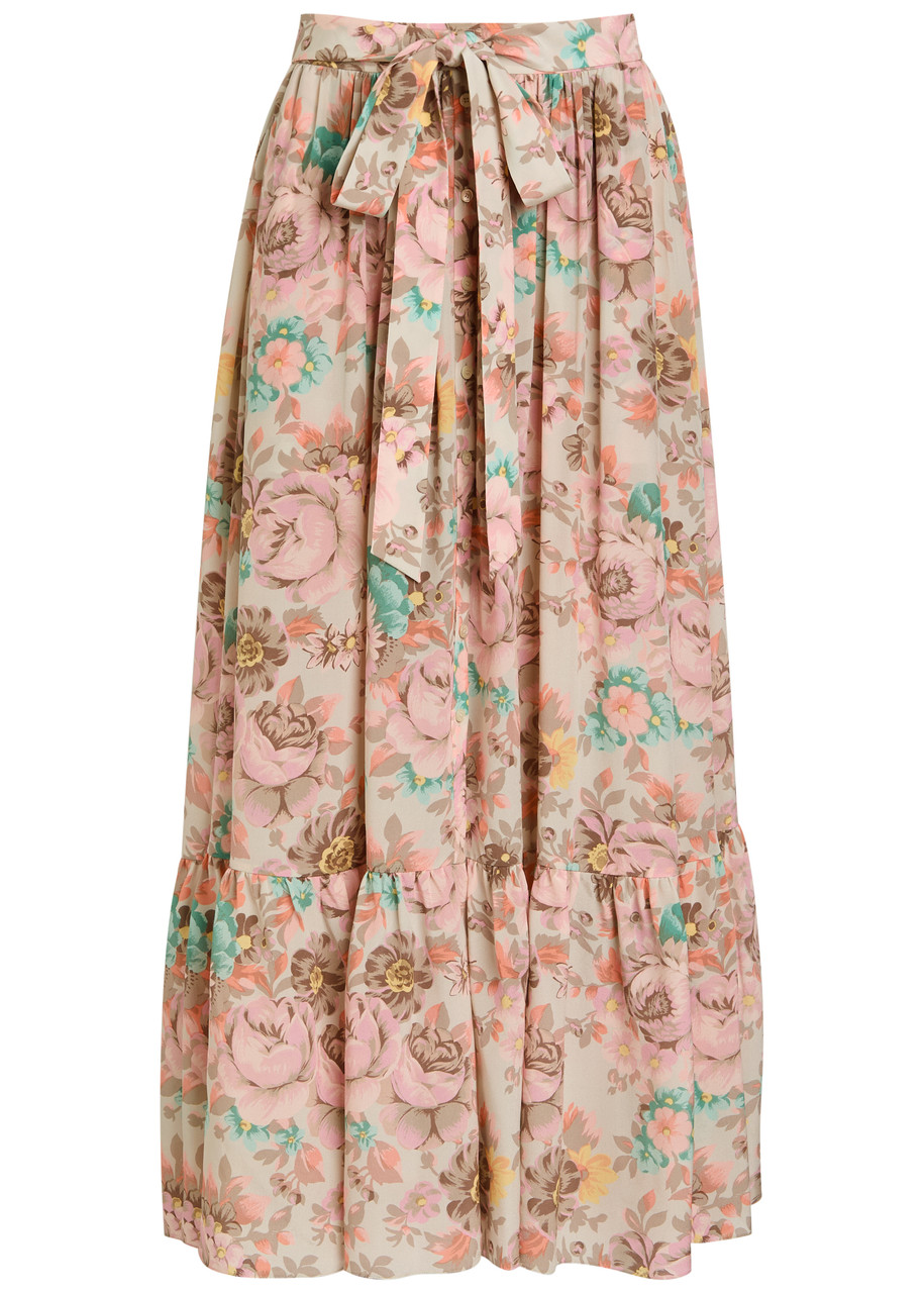 Chloe Floral-print Silk Maxi Skirt - Multi Floral
