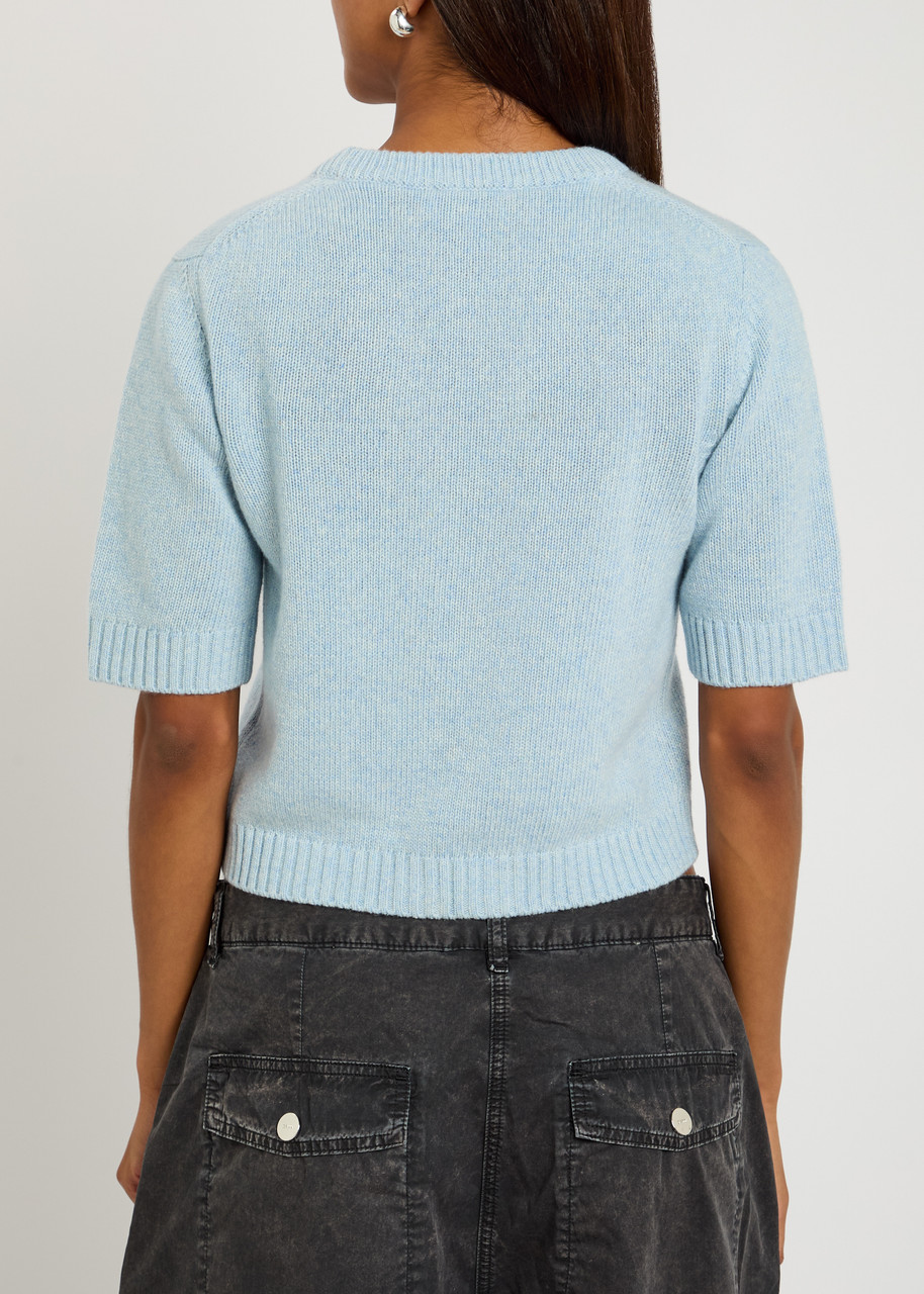  Ganni Future Wool-blend Cardigan - Blue - Xs (uk6 / Xs) 