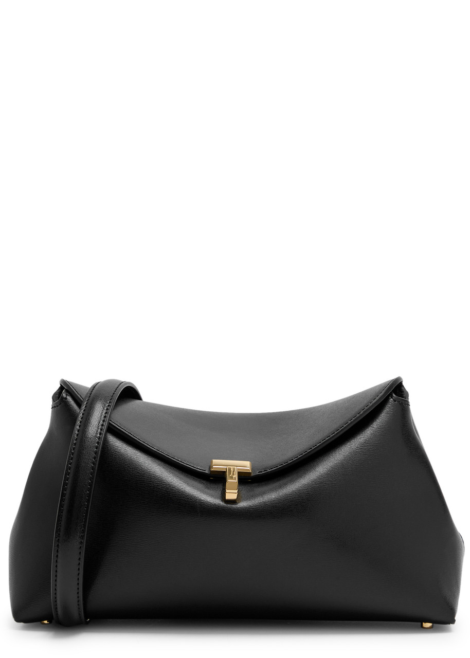 Toteme T-lock Leather Clutch - Black - One Size