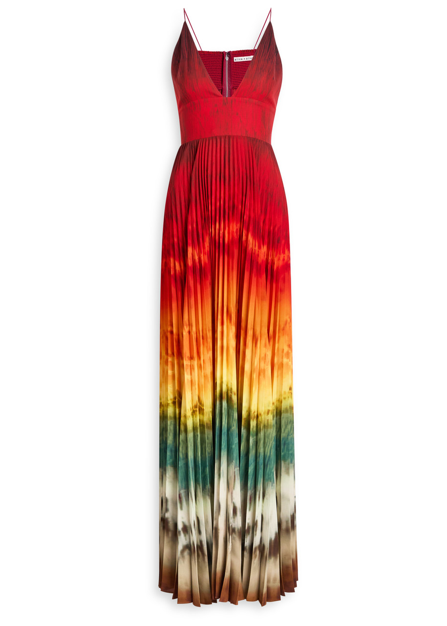 Alice + Olivia Lauren Printed Chiffon Maxi Dress - Red - 10 (UK14 / L)