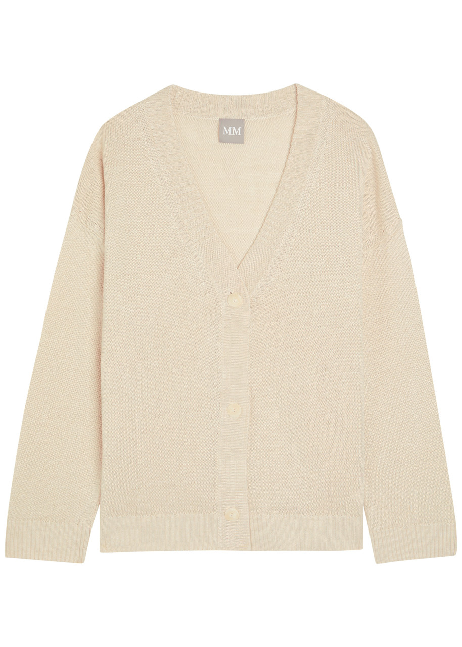 Mm Alacre Linen-knit Cardigan In Nude