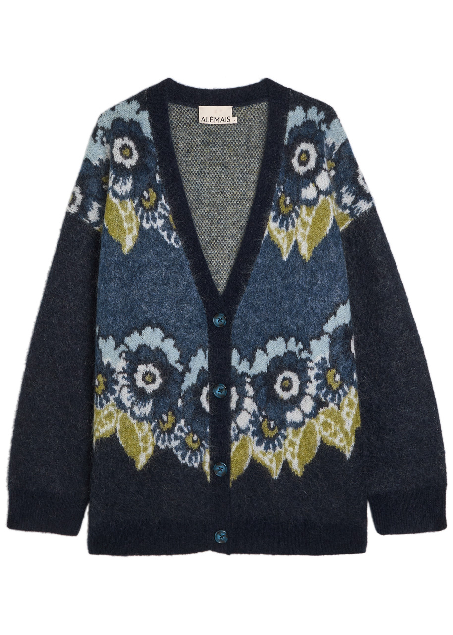 Alemais Madalena Floral-intarsia Knit Cardigan - Multicoloured