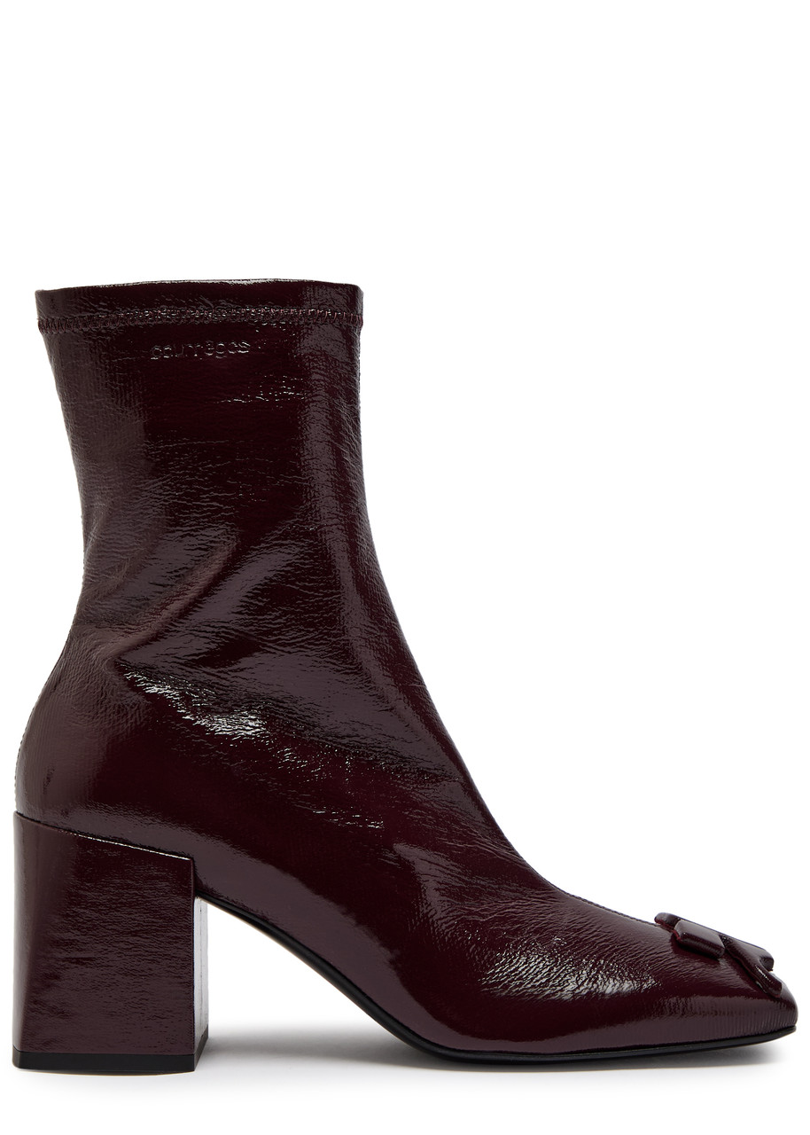Courrèges Reedition 75 Crinkled Vinyl Ankle Boots - Burgundy - 37 (IT37 / UK4)