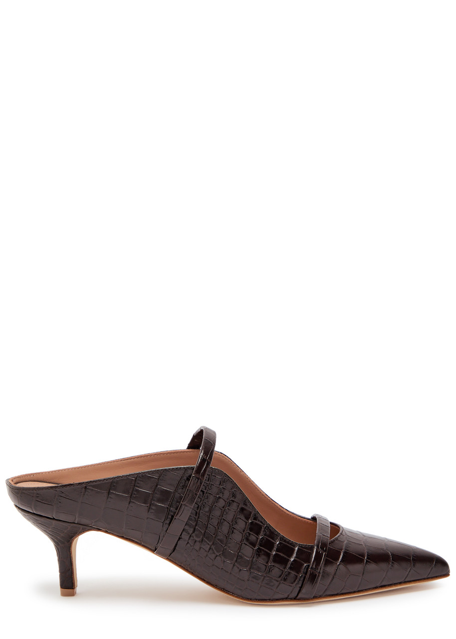 Malone Souliers Maureen 45 Crocodile-effect Leather Mules - Brown - 37 (IT37 / UK4)
