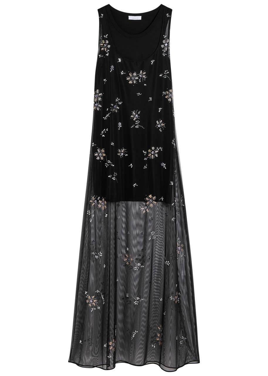 Rabanne Bead-embellished Tulle Maxi Dress - Black