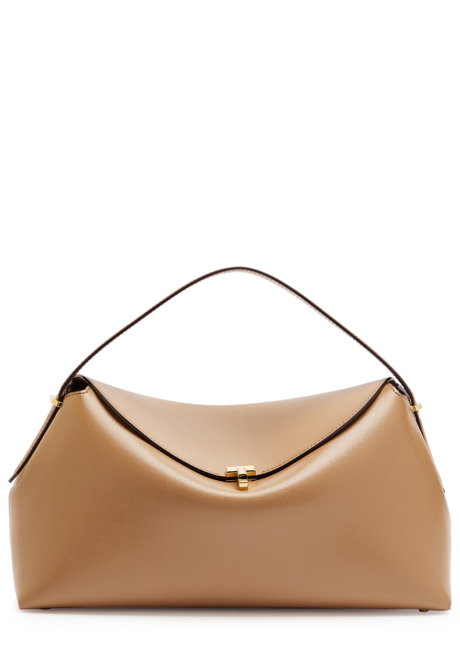Toteme T-lock Leather top Handle bag - Camel - One Size