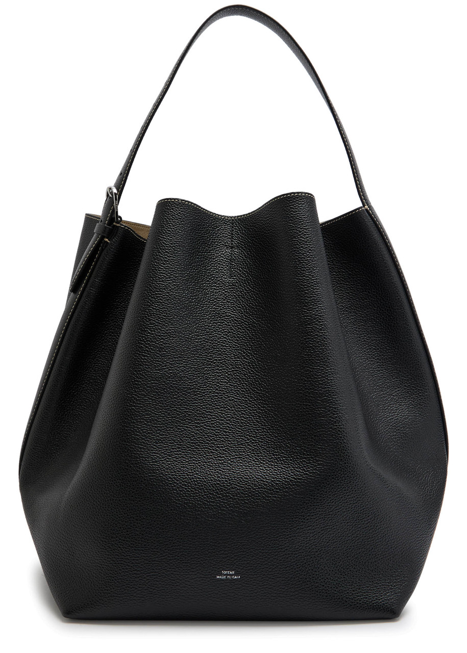Toteme Belted Grained Leather Tote - Black - One Size