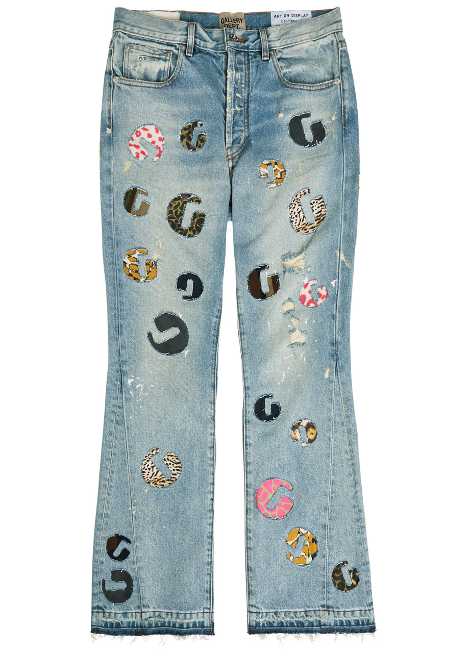 Gallery Dept. Time La Flare Patchwork Flared-leg Jeans - Indigo - 36 (W36 / XL)
